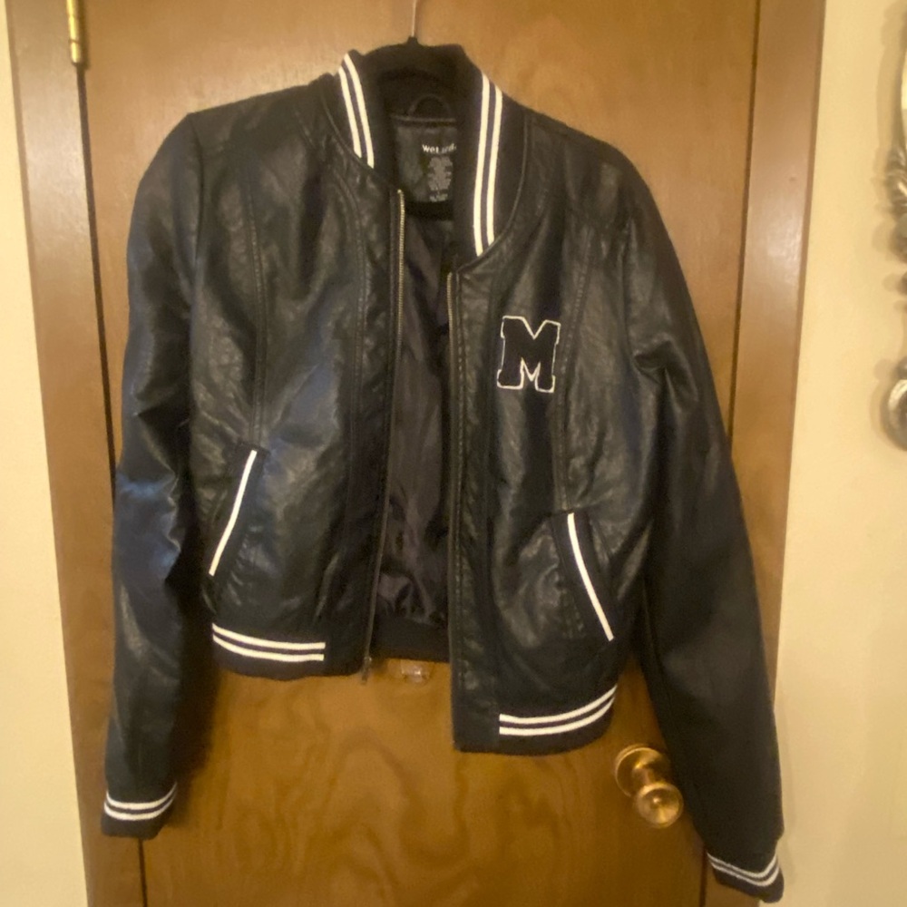 Wet Seal Black Jacket with White Stripes
